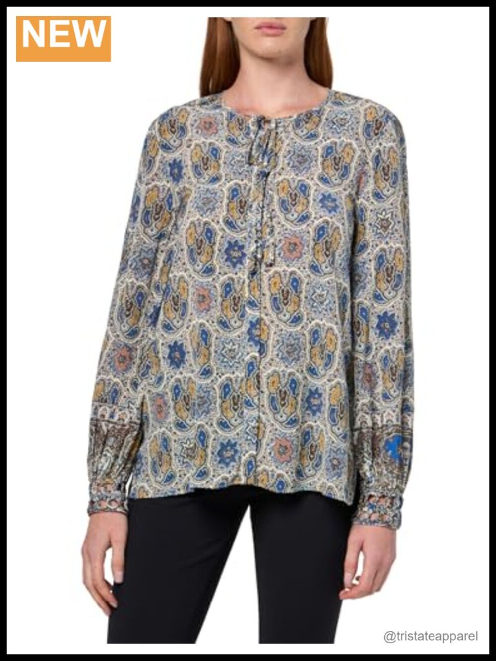 Kobi Halperin Addison Blouse V-Neck Long Sleeve Button Blouson Top
